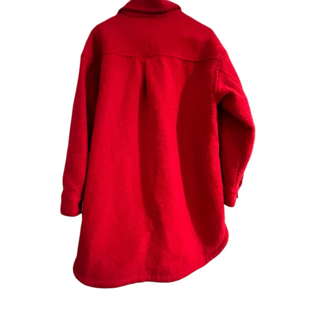 Old Navy Red Long Boucle Textured Wool Utility Shacket large - Picture 4 of 7